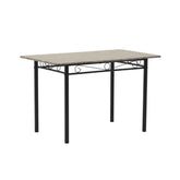 Set masa si scaune dining pentru 4 persoane , din metal si lemn, cu aspect de marmura, 120x68x75 cm, resp 34x40x90 cm